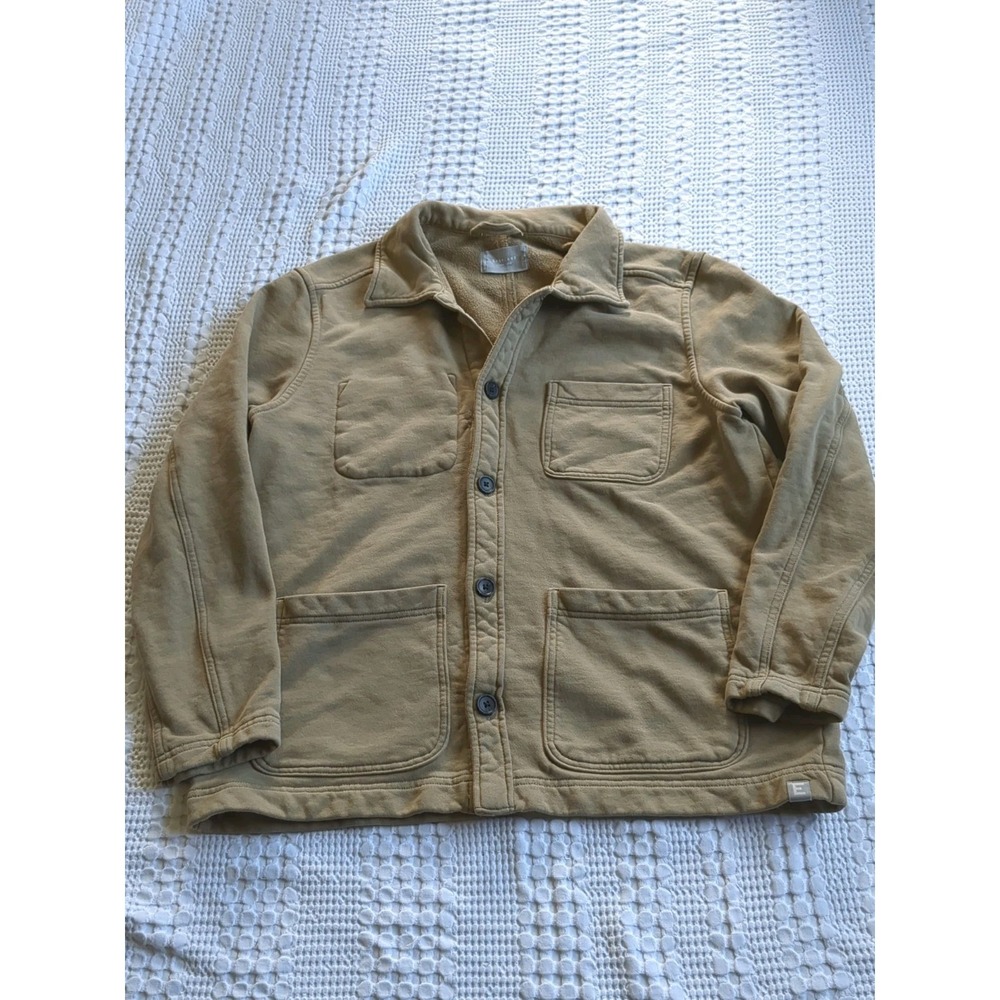 Everlane Organ Cotton Work Jacket Chore Coat Button Sz Large Fits Medium Tan